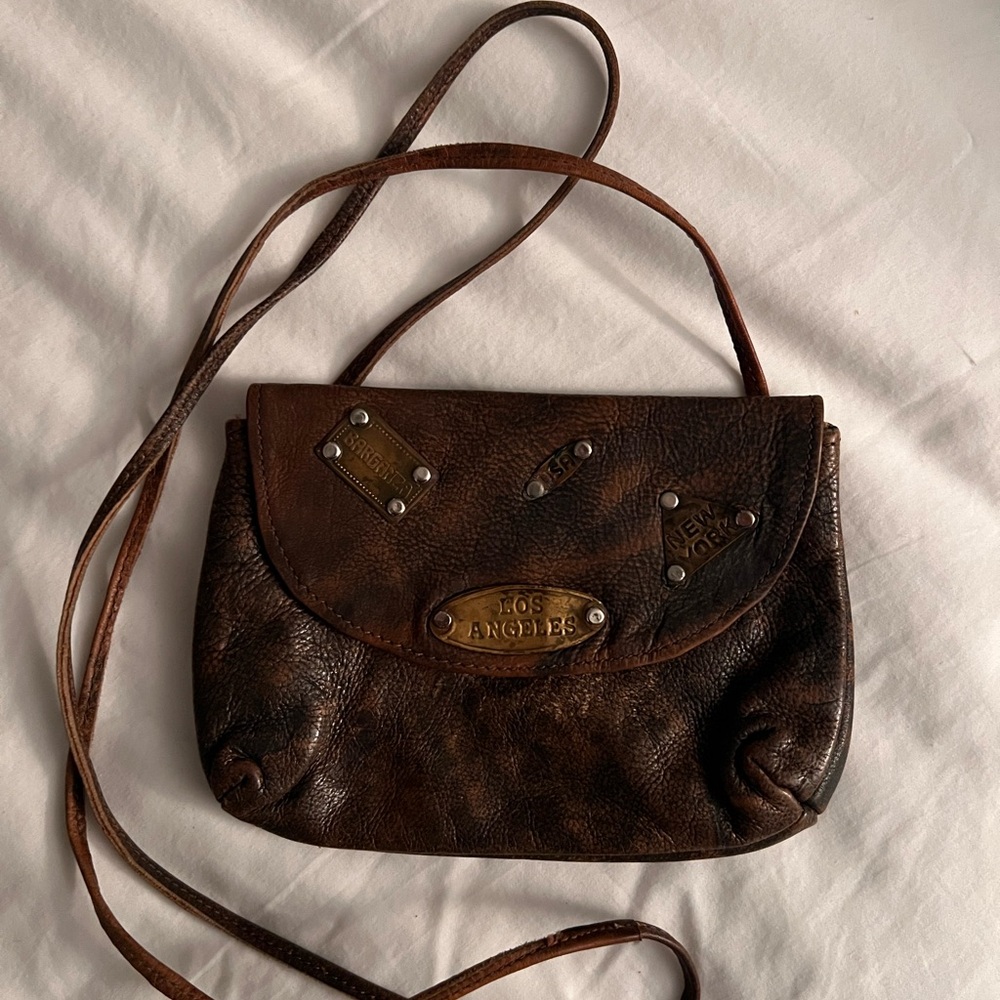 Barganza Leather Mini Bag, Color: Brown mall crossbody leather Barganza purse.